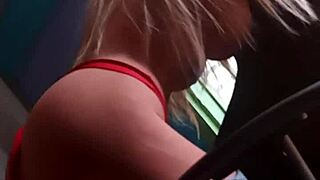 I shoved my fist deep in the cute latina's lingerie ass! Fuck doll orgasms outdoor with sex toy stretching her tight hole