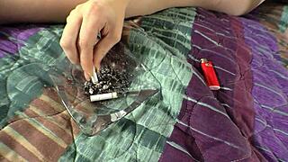 Sadie Kenney Smokes Fingers Fucks Shaved Pussy Hardcore