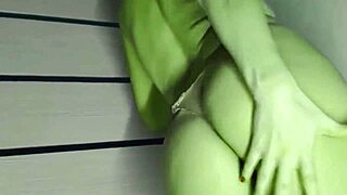 she hulk cosplay gone wild homemade halloween with huge green ass and pussy