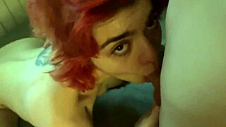 Curious redhead girlfriend spreads hairy pussy wide for intense fingering then quick doggystyle pounding.