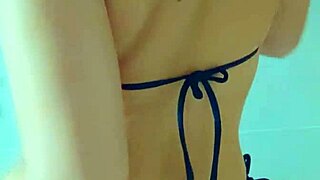 shower time turns steamy with tanned latina teen's ass play