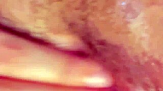 close-up rubbing my wet big clit and pussy lips till i squirt