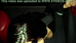 Taking two cocks at gloryhole swingers club doggystyle cum swallow