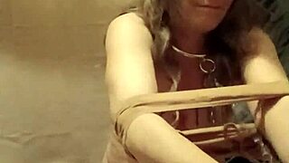 french bdsm slave milf bound and spanked outdoors with dildo punaises masturbation humiliation session