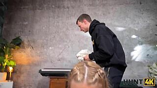 Naomi loves flashing her big natural tits to seduce rich dude while bf watches