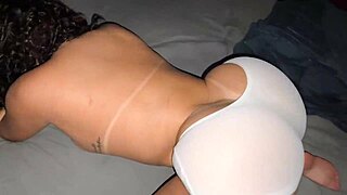 Stepsis short pants got me so excited we ended up fingering her huge ass cameltoe