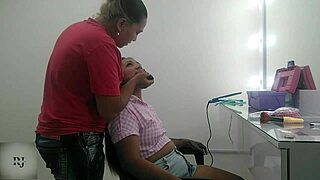 surprise! my stylist licks my ass before hardcore lesbian pussy play