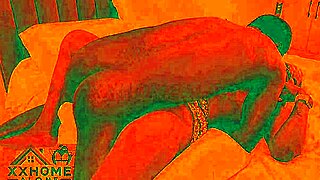 Fuck in cozy red light room