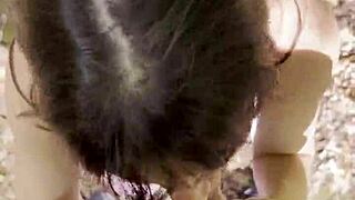 he rips leggings for raw pov forest fuck and swallow finish