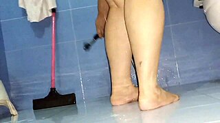 gorgeous desi indian bbw bhabhi bathes nude in bathroom shower sexy curves