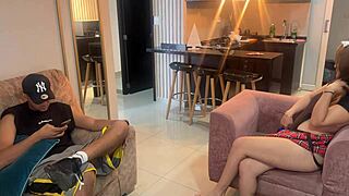 while the cuck neighbor's distracted i hammer his wife super hard