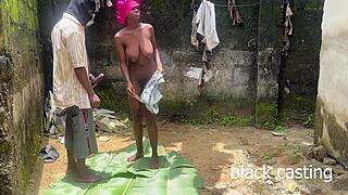 curious african teen teases her narrow waist ridin monster bbc in wild outdoor casting