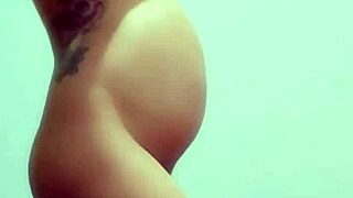 super horny pregnant latina masturbates wet pussy outdoors in public pov