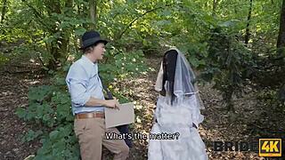 imagine this bride ditching her wedding for a wild interracial ride in the forest 🌿💦