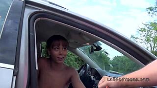 Beautiful Tits Teen Bangs Monster Cock Outdoors in POV