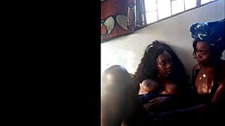 dark skin ebony lesbians lick wet pussies kiss tits homemade passion