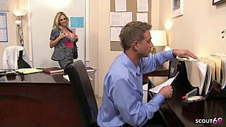 Big Tit Fit Older Cougar Boss Seduces Big Cock Worker Boy To Cheating Office Fuck At Work