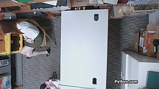 did mall security drill this cute redhead teen thief's pussy so hard on spy cam?