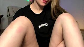 bbw teen fingers her wet pink pussy to hardcore orgasm with big natural tits bouncing