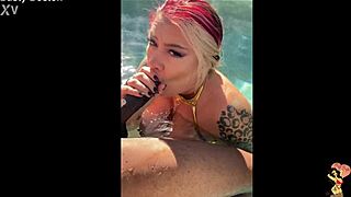 Hotwife Busty Boston Craves BBC Deepthroat Suck In Pool While Tits Bounce Wet