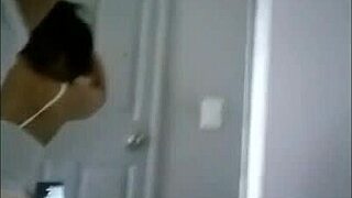 bathroom door swings open and he catches juicy latina milf with big natural tits 💦