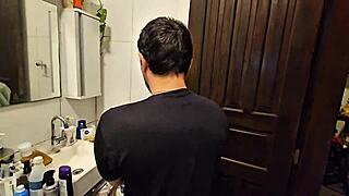 hot brazilian milf stepmom pretends she's not into it but spies on horny stepson till she gets what she craves