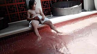 fucking my hot blonde cousin bent over in the pool