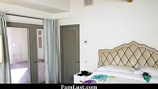 masked stepdaddy sneaks into stepdaughter's room burning with forbidden desire to fuck her deeply