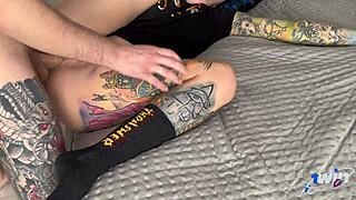 stepsis sneaks in and rides cock bent over doggystyle to cumshot!