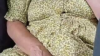 my dirty housewife wanks hard in public car till orgasm!