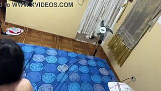 step-cousin rims my balls deepthroats then rides me doggystyle after pickup