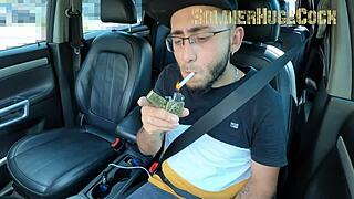 delicious big ass blonde milf gives wet car blowjob ends with creampie