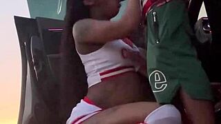 what if cheerleader craves big black cock doggystyle outdoor even in afterlife squirting wet