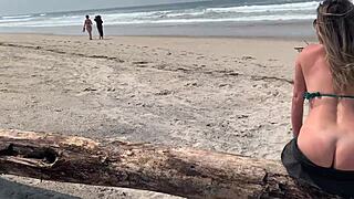 she jerks monster cock to public beach cumshot refusing to quit