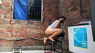 i secretly film my curvy latina neighbor fingering her wet pussy under skirt till she spots me