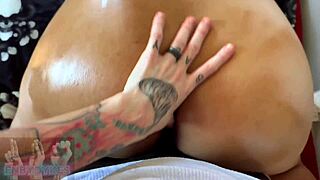 big titty thicc ebony booty stud gets fucked by dyke ass worship massage pov doggy ride