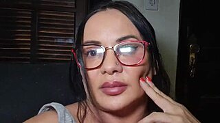 madrasta shocked by stepson big cock on tv starts creampie fuck