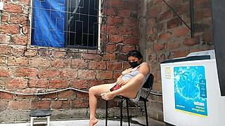 i secretly film my curvy latina neighbor fingering her wet pussy under skirt till she spots me