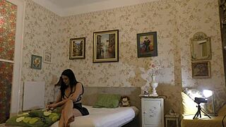 sexy brunette big natural tits huge ass shows up for lingerie shoot turns porn casting