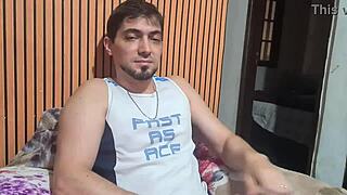 madrasta shocked by stepson big cock on tv starts creampie fuck