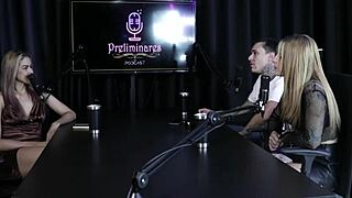 brazilian blonde swinger yasmin pariz in sheer red lingerie gets railed by footballer after flirty rage in group compilation