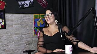 damn, belinha baracho in sheer red lingerie fingers her wet pussy hard and cums so good with kidi bengala watching