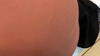 Sexy Student Performs Deep Throat Blowjob Using Sex Toy