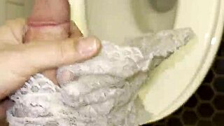 i saw her thongs in the bathroom and jerked off hard then fucked her later