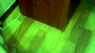 what if a skinny brunette locks the door and rubs her pussy through shorts till she explodes?