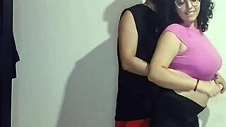 From halloween kissing colombian chubby to cum on face boob play