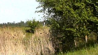 beautiful milf brunette hits beach naked fingering wet pussy big tits handjob