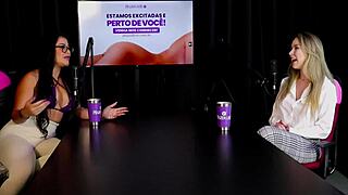 loira safada milena moreau demos sloppy blowjob flashes tits reveals anal sex position in sheer red lingerie