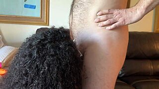 sascha's ebony milf interracial casting with rough shaved pussy play 😈