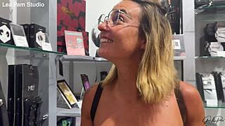 OH LA PAM WHAT A DAY TESTING THIS WILD SUCTION CUP DILDO ON MY BIG TITS!